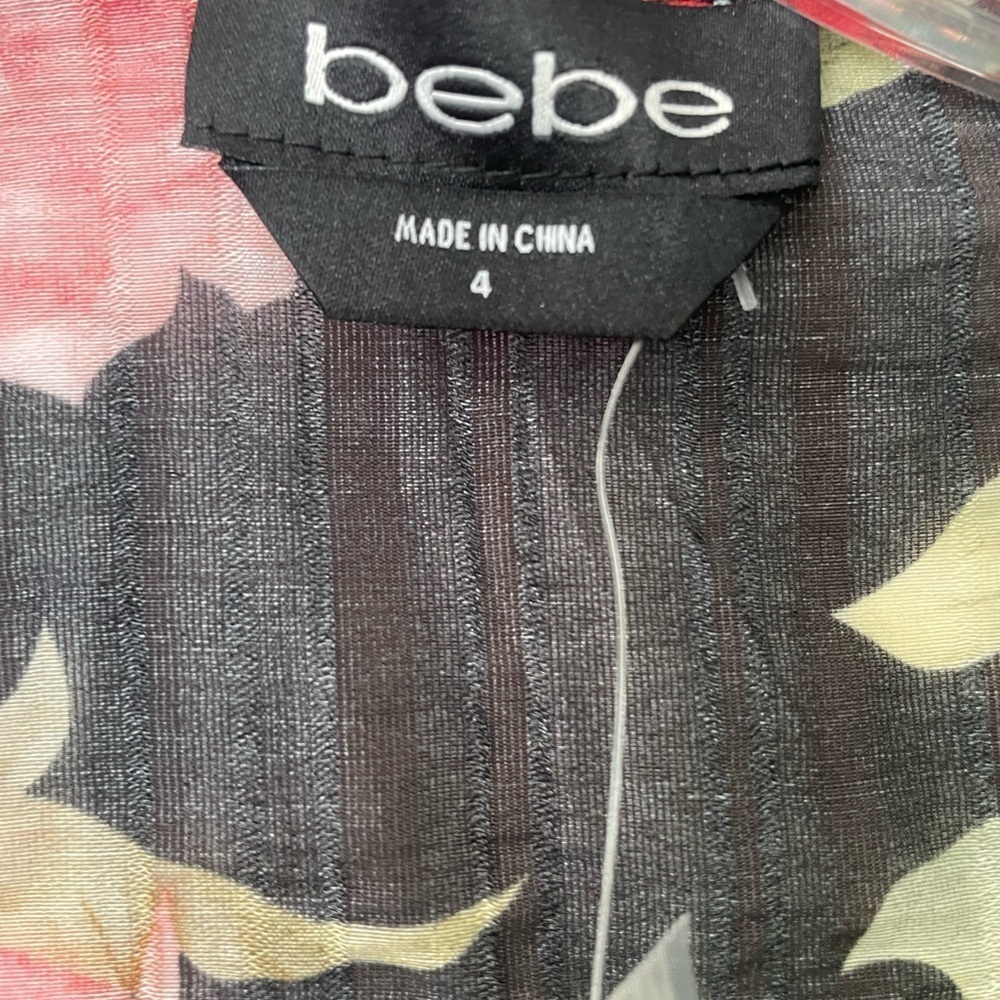 BEBE Sheer Flower Print Corset Blouse (NWT) - Picture 5 of 8